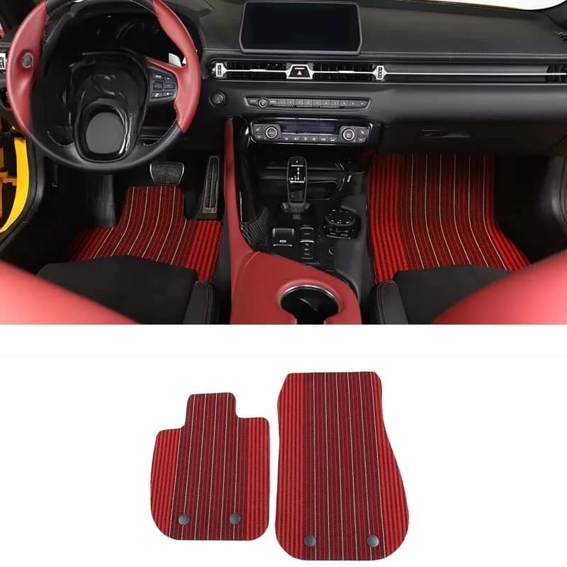 Per Toyota GR Supra A90 2019-2022 Tappetini per auto Pannello Pedane Tappeti Copertura Mantello Tappeti Rilievi del piede Adesivi Accessori auto