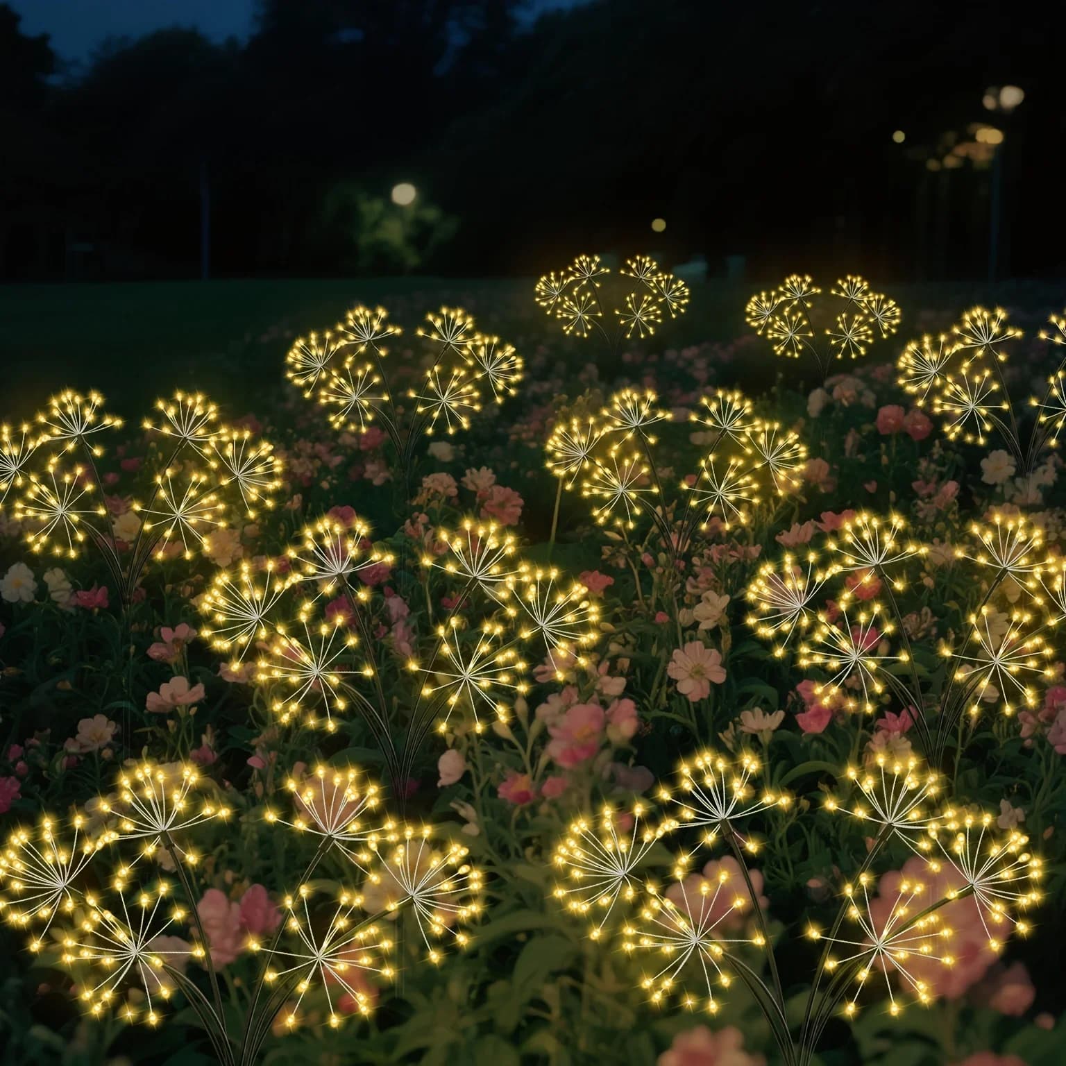 Luci a Stringa Solari a Forma di Dente di Leone - 8 Modalità di Illuminazione per Giardino, Prato, Campeggio, Feste e Decorazioni Natalizie