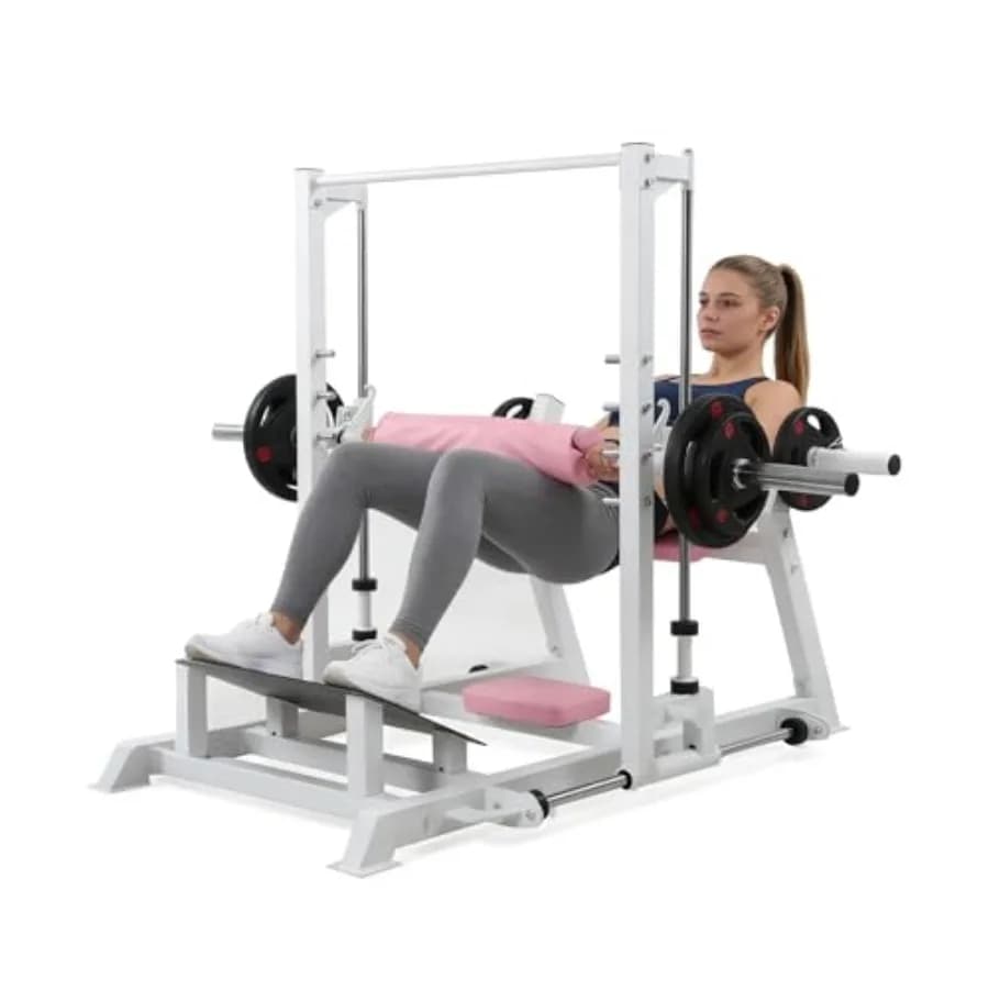 Professional Hip Thrust Machine with 770 Plate Load, Glutei and Bridge Trainer, Weight and Band Support, Glutei and Fianchi Strength Training Equipment