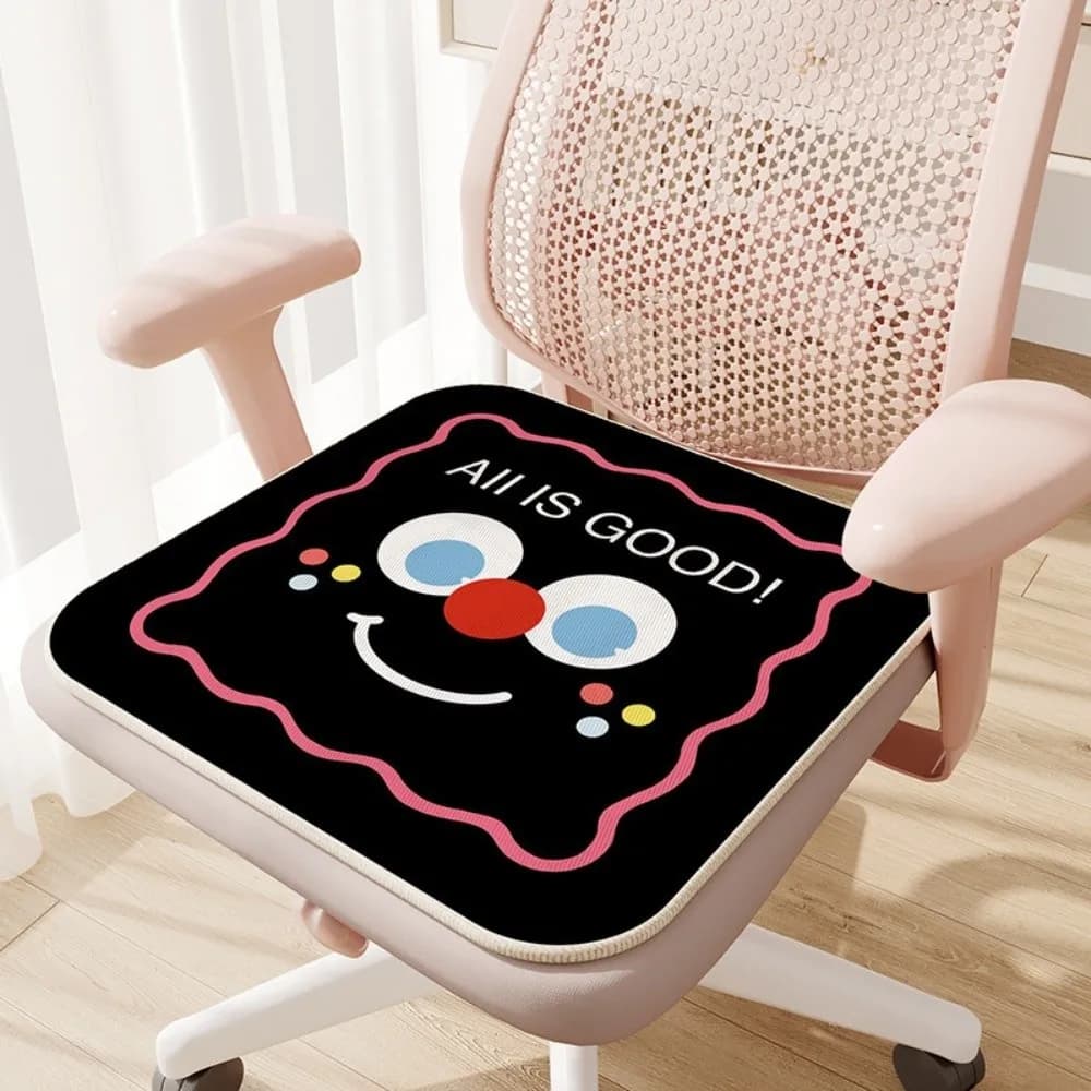 Cute Non-slip Cartoon Chair Cushion Soft Comfortable Cooling Cushion Breathable Ice Silk Seat Cushion Home Use