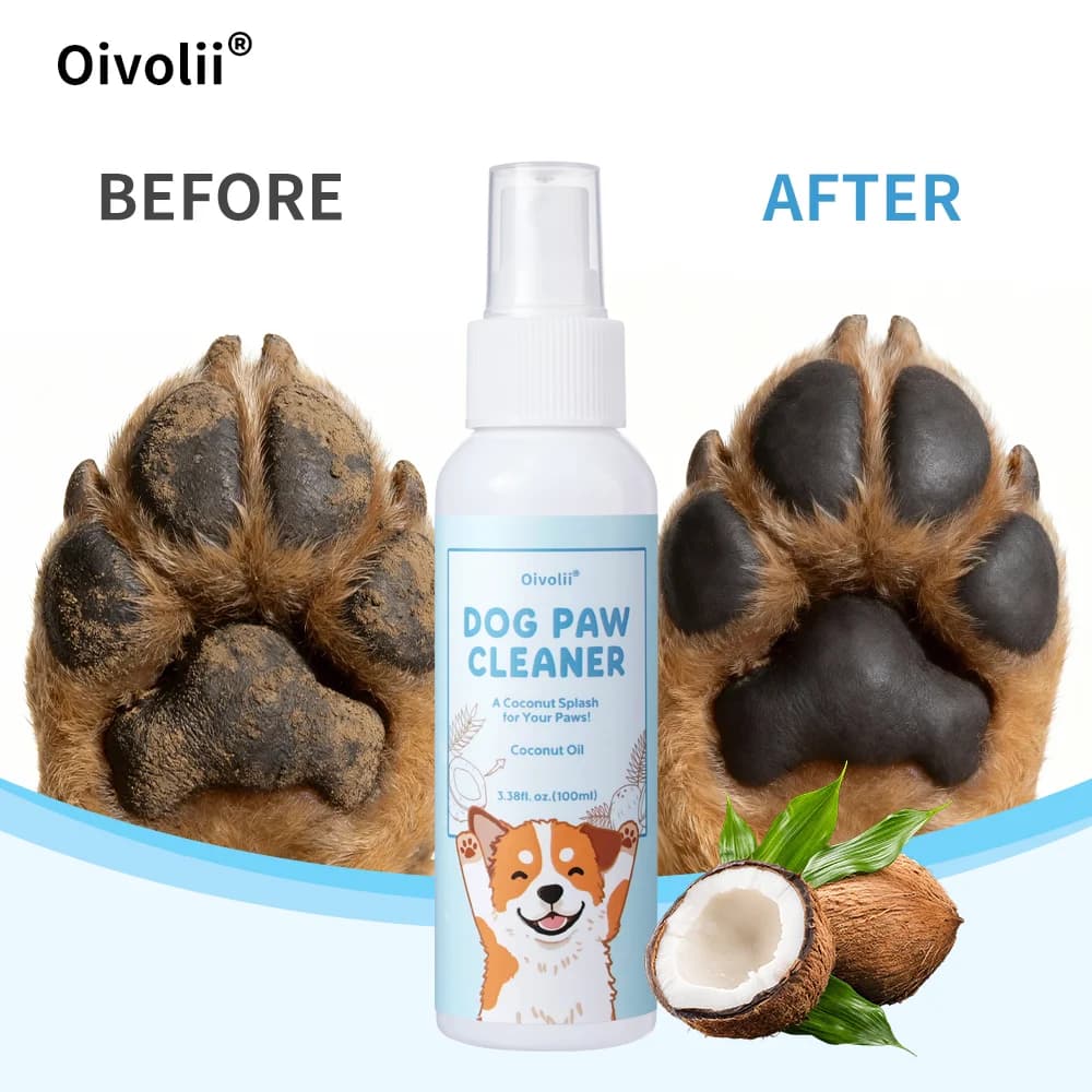 Spray per la Pulizia delle Zampe dei Cani, Formula al Cocco, Senza Alcool, Asciugatura Rapida, Idratante, Cura delle Zampe per Cani e Gatti