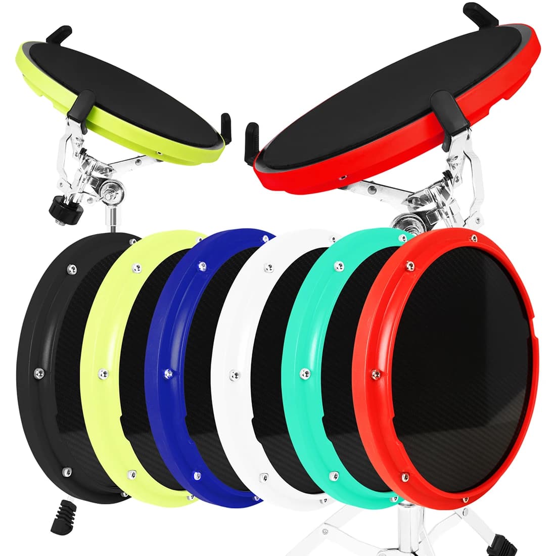 Tappetino per pratica rullante da 10 pollici Tappetino per tamburo muto in fibra di carbonio Pratica pad per rullante silenzioso Accessori per strumenti a percussione