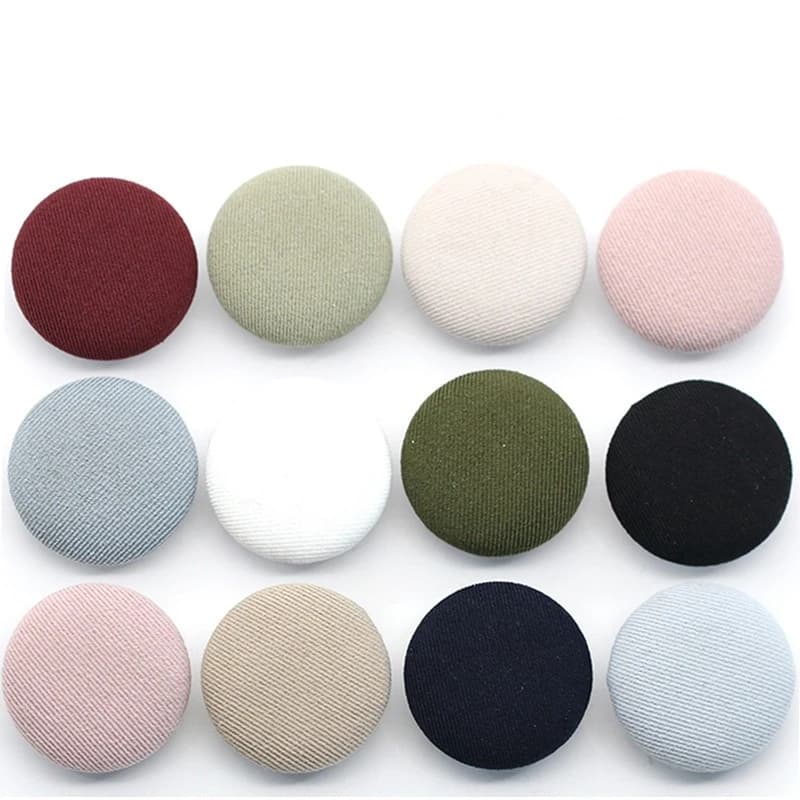 20 pezzi/set bottoni rotondi in tessuto di design per abbigliamento da donna, bottoni ricoperti fai-da-te per cappotti eleganti, forniture per cucire personalizzabili