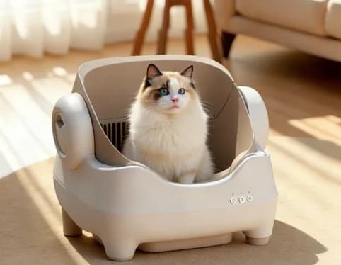 Lettiera per Gatti Intelligente Completamente Automatica - 11L, Aperta, Anti-Schizzi, Elettrica Autopulente e Facile da Pulire
