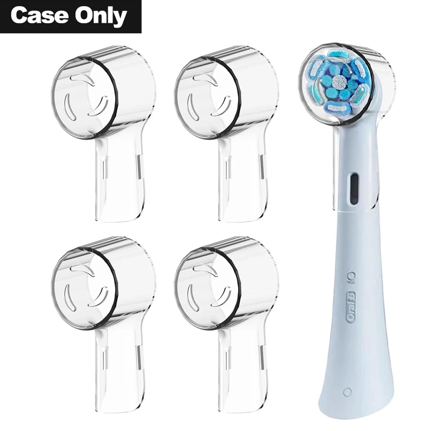 Dust cover for Oral B toothbrush heads and iO series electric toothbrush heads, 4/8 pieces