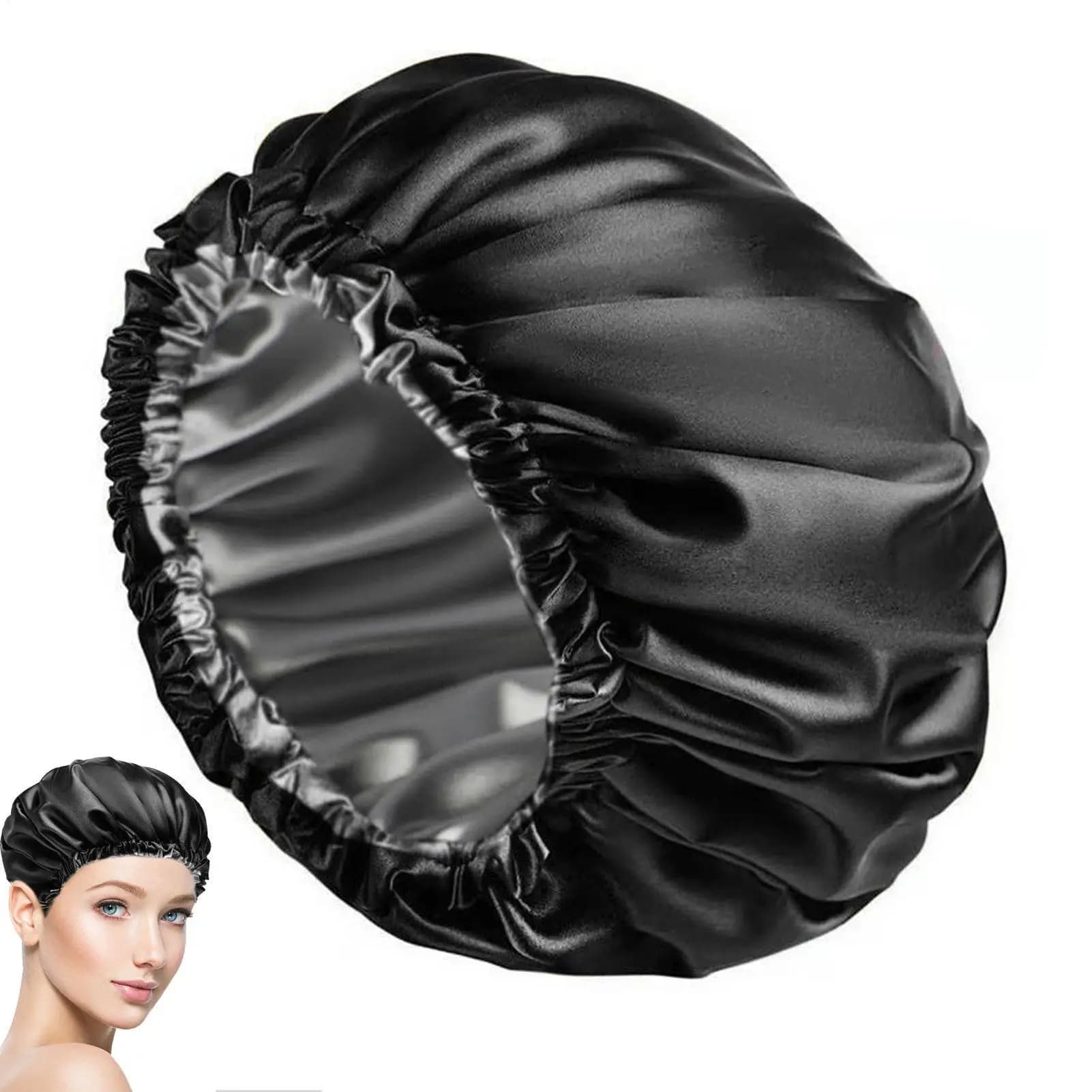 Extra large adjustable shower head, double layer waterproof design for long and thick hair, shower, travel, camping and hair care