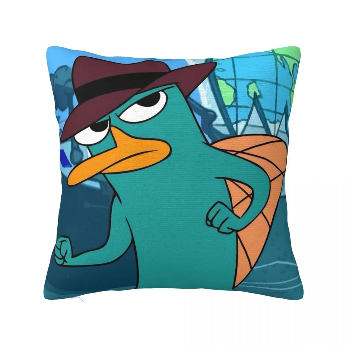 Perry The Platypus Square Pillow Covers Home Cute Duck Cushion Case Cool Decorative Pillow Cover 45*45