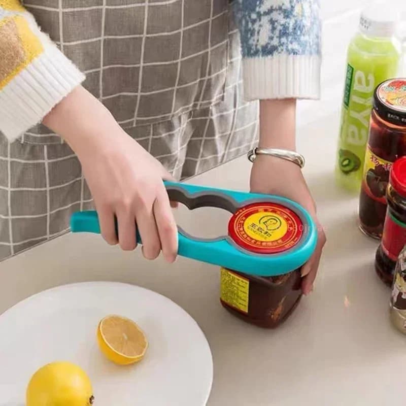 Apriscatole Chiave facile da impugnare 4 in 1 Pratica salvaspazio di resistenza Apriscatole per tappi di bottiglia di birra Coperchio Twist Off Strumenti Gadget da cucina portatili