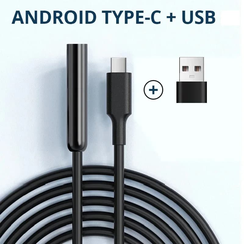 Android Type-C USB Endoscope Camera 7mm Soft Cable Mini Camera for PC Android Phone Endoscope Pipe Type C Endoscope Inspection