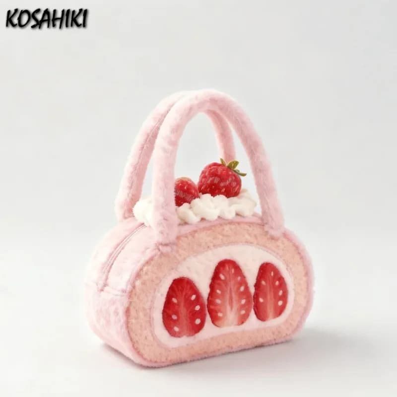 Borse a Mano Dolci e Kawaii a Forma di Fragola, Clutch Casual alla Moda Giapponese, Borse e Pochette Estetiche Y2k per Donne
