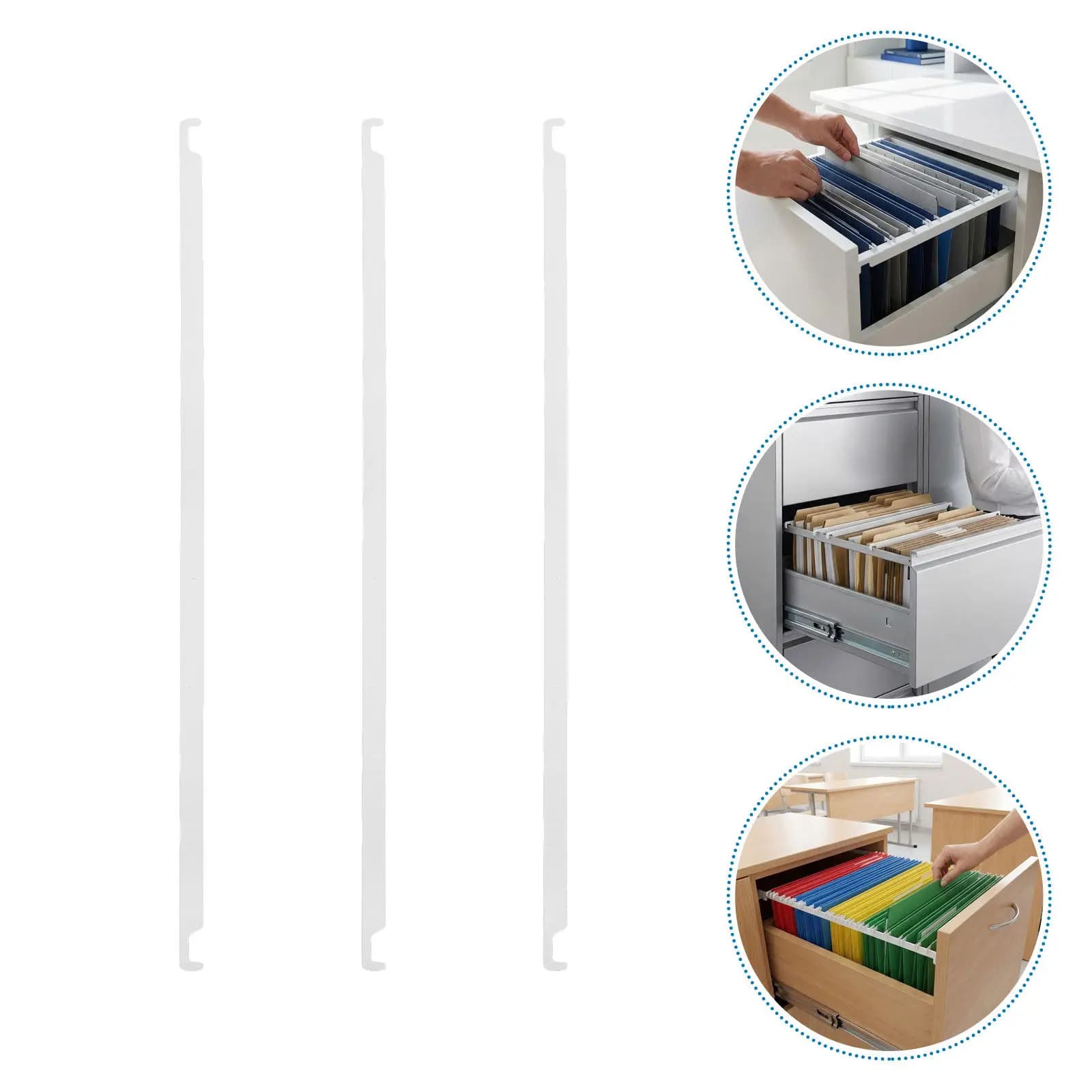 12Pcs Heavy Duty Metal Hanging File Folder Rails for Desktop Drawer Organizer Space Saving Document Sorting Office Supply