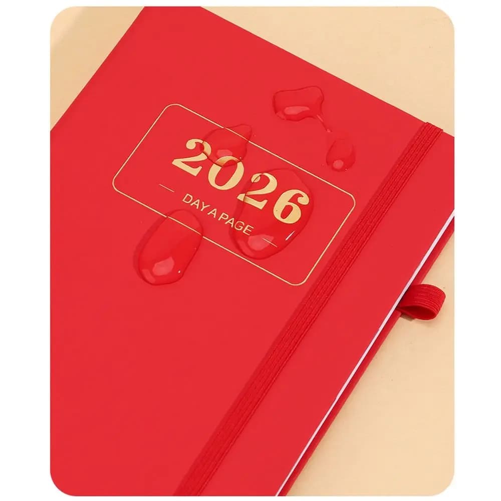 PU Leather A5 Planner Notebook Waterproof Elastic Band Agenda Notepad Time Management with Bookmark Personal Schedule Journal