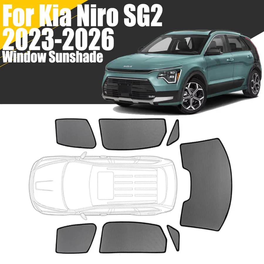 Custom Magnetic Car Window Sunshade For Kia Niro SG2 2023 - 2026 2024 2025 Curtain Mesh Front Windshield Frame Curtain