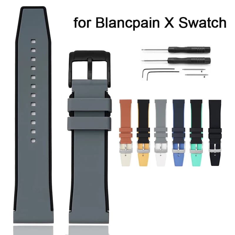 Cinturino in silicone per orologio Blancpain X Swatch Ocean of Storms, misura 22 mm, a sgancio rapido, per immersioni sportive, uomo donna, cinturino di ricambio