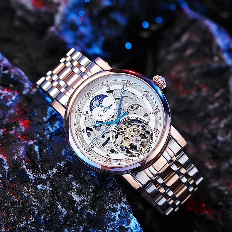 Orologio Meccanico Automatico di Lusso Marca Durenwei per Uomo, Elegante, Impermeabile, Luminoso e Multifunzionale