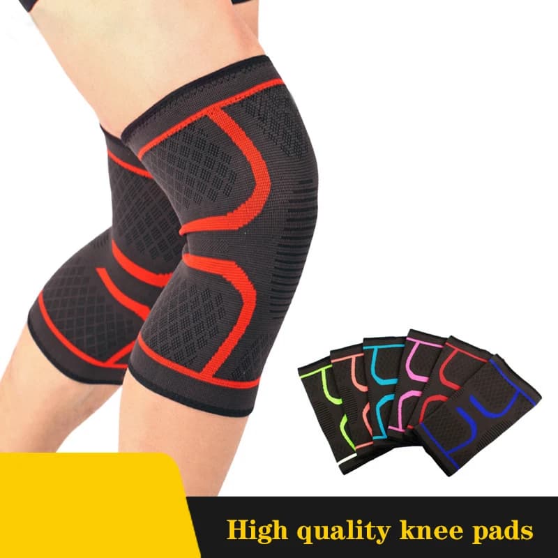 2 pieces fitness race cycling knee support nylon elastic compression sports knee pad for basketball volleyball