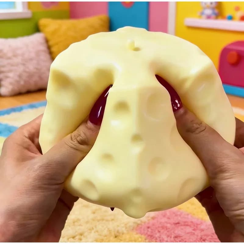 Pallina Antistress a Forma di Cubo di Formaggio Gigante, Modellabile, a Lenta Risposta, Giocattolo Antistress, Ornamento per Casa, Regalo di Compleanno per Bambini