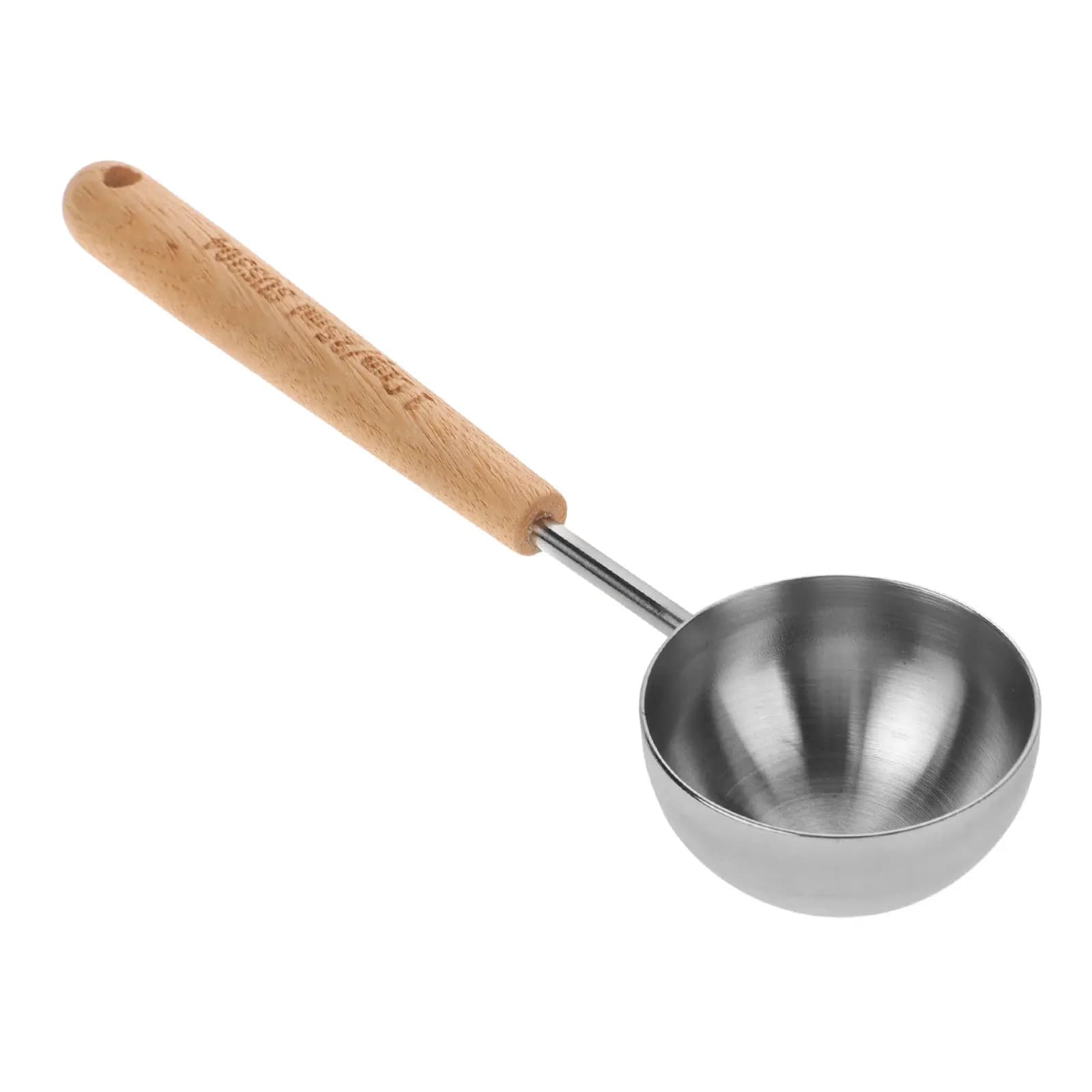 Gold Measuring Spoon with Ergonomic Wooden Handle 25Ml Graduated Coffee Scoop for Protein Powder Tea Espresso Baking Kitchen