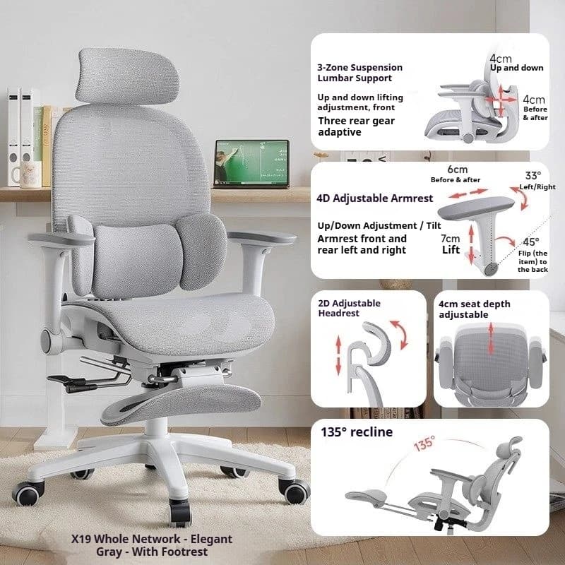 Sedia da Gaming Girevole, Sedia da Ufficio Ergonomica, Poltrona da Scrivania, Sedia per Computer, Chaise Longue Relax Reclinabile