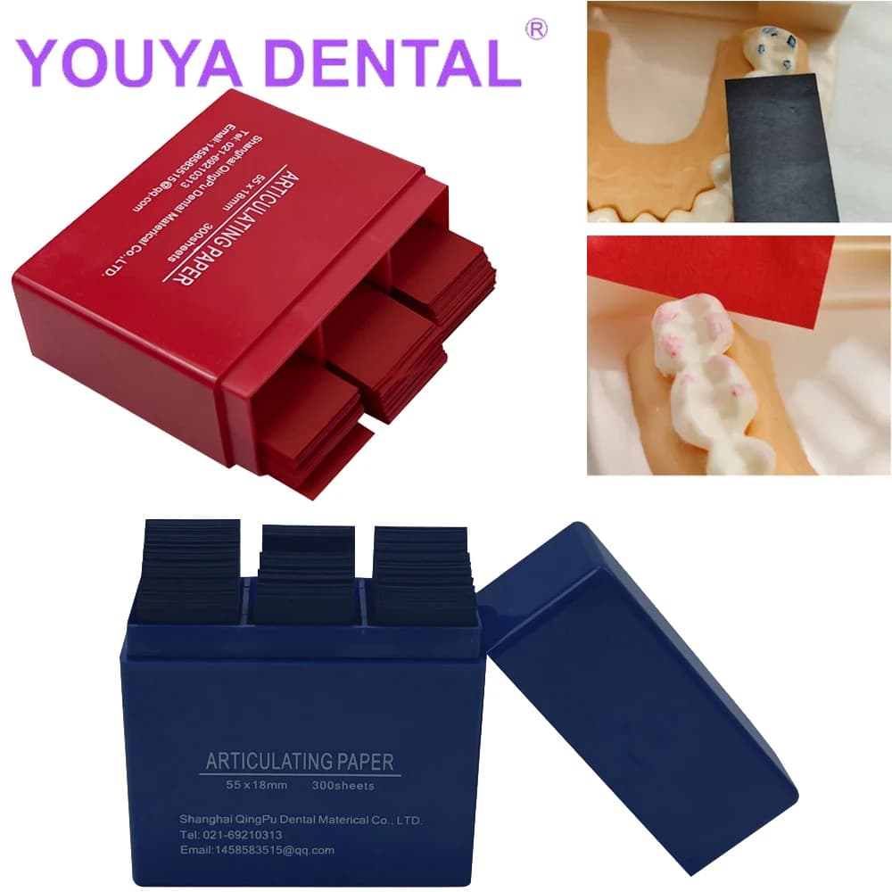 300 Sheets/box 55*18mm Dental Blue/Red Articulation Paper Strips Dental Hygiene Tool Oral Teeth Whitening Material Tool