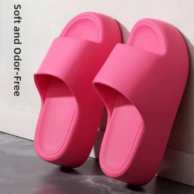 Women's Thick Bottom Slip-On Summer Indoor Comfortable Quiet Couples Anti-Slip Slippers Home Slippers EVA Material