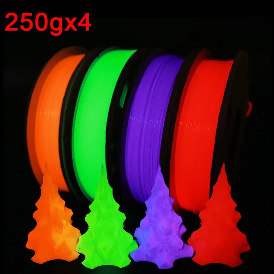 1.75MM 3D PLA Pla Glow Filament In The Dark 1Kg 500g 250g Plastic 3D Printer for 3D Rainbow Bright Sky Starry Firefly