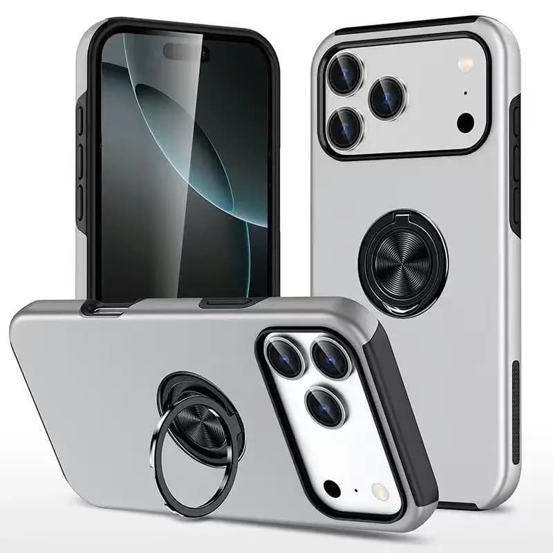 Fashionable Simple Magnetic Ring Phone Case for IPhone 17 Air 16E 16 15 14 Plus 13 12 Pro Max Shockproof Plastic Protective Case