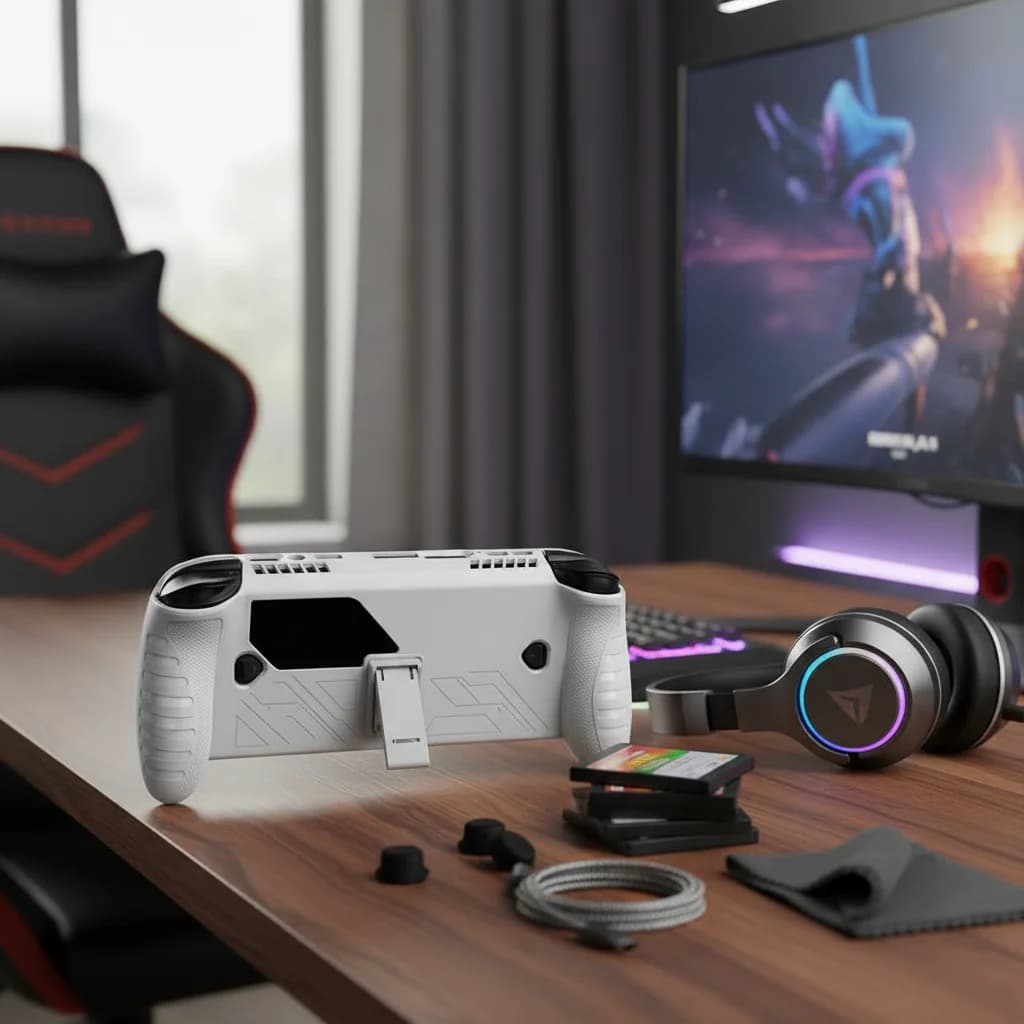 Per ROG Xbox Ally X Custodia protettiva in TPU Custodia protettiva impermeabile antiscivolo resistente ai graffi con staffa posteriore Accessorio di gioco