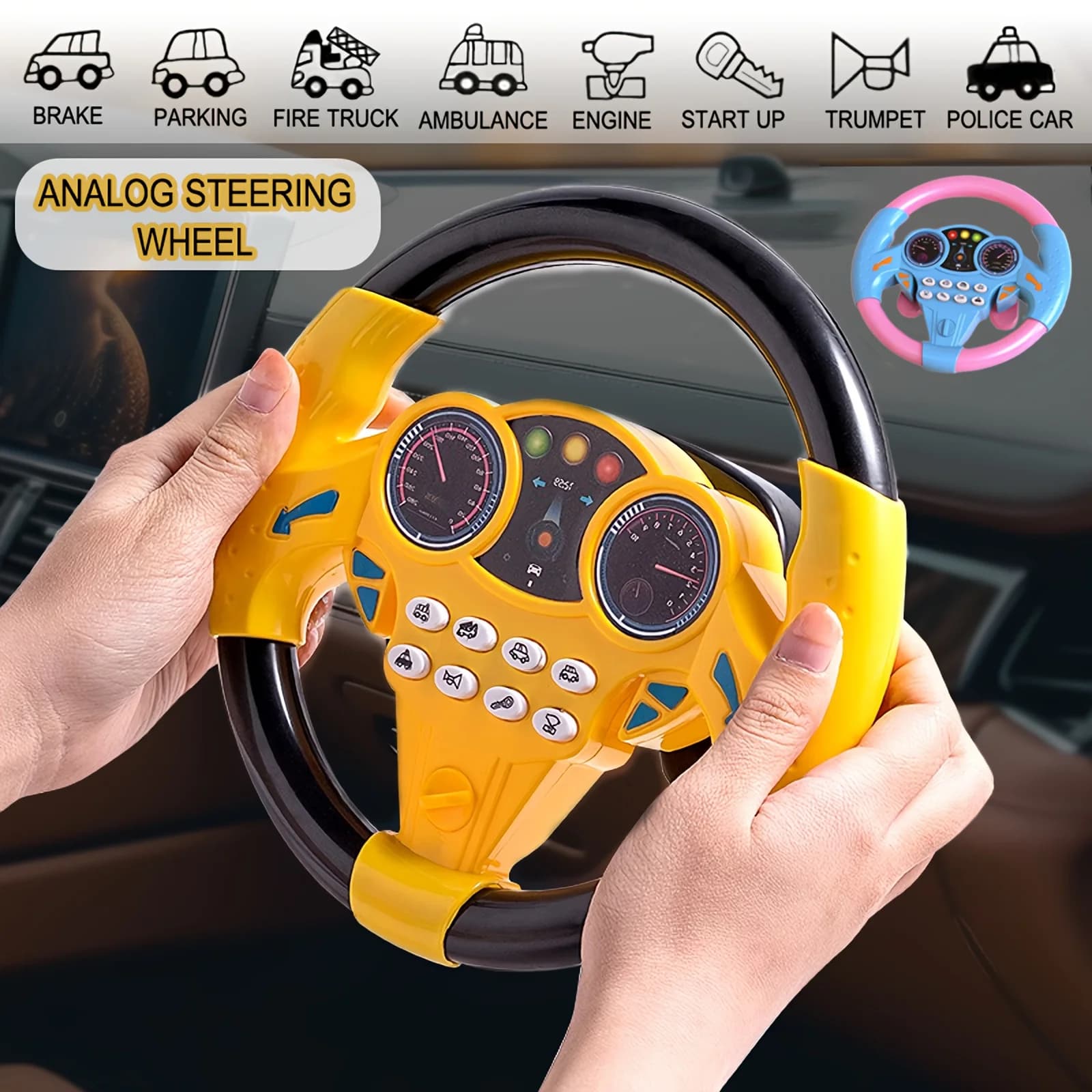 1PC Car Steering Toys Steering Wheel Toy Creative Children's Education Toy Easter New Year's Day Spring Festival Gift