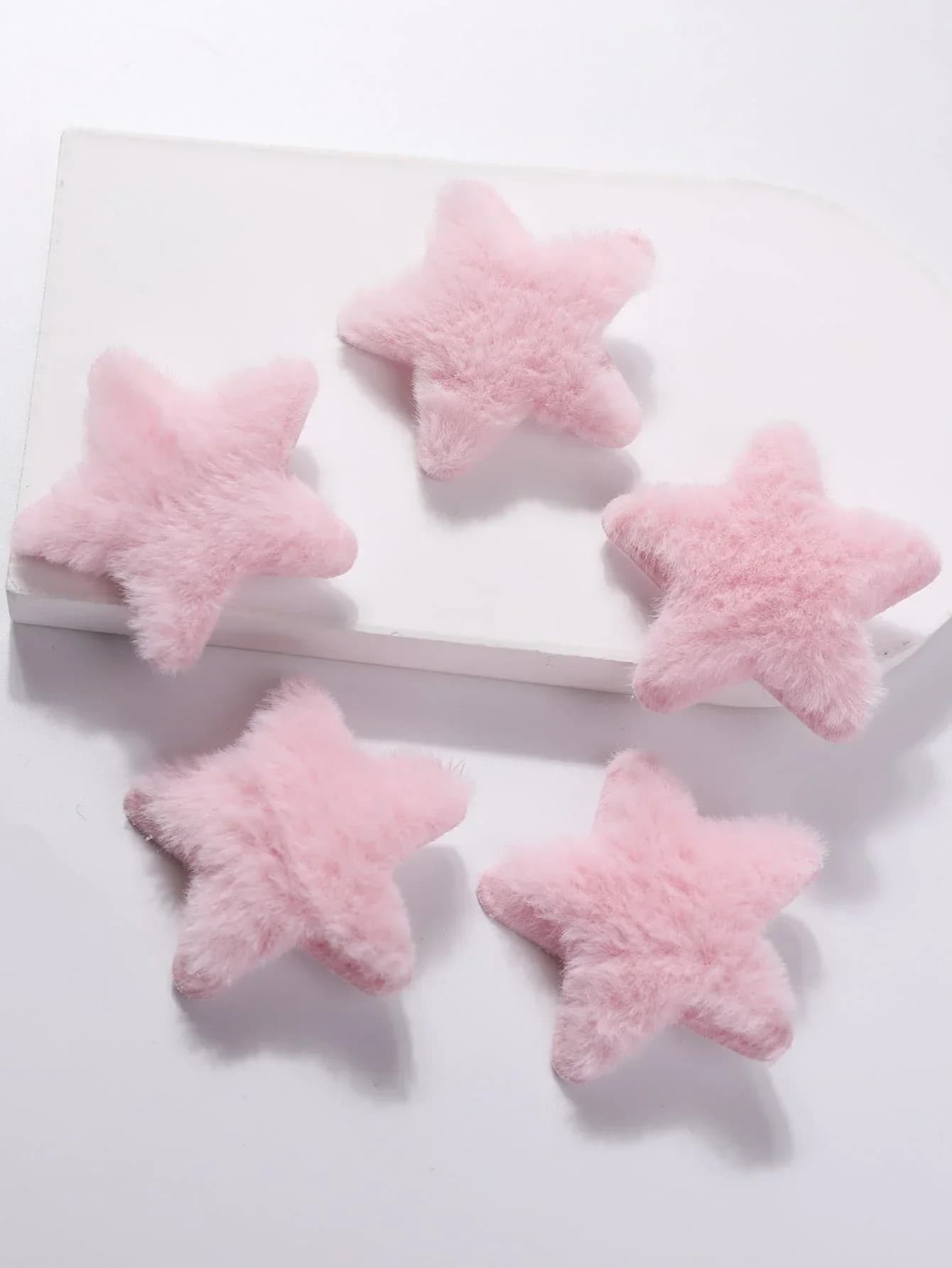 5 fermagli per capelli a forma di stella in peluche per donna, accessori per capelli rosa