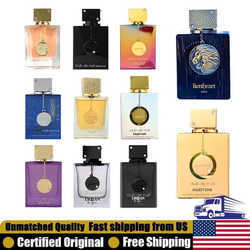 Armaf Club de Nuit Collection Eau de Parfum Spray 3.6 Ounce Arab perfumes Premium Aromatic fragrance Long-lasting fruit with Feromoni