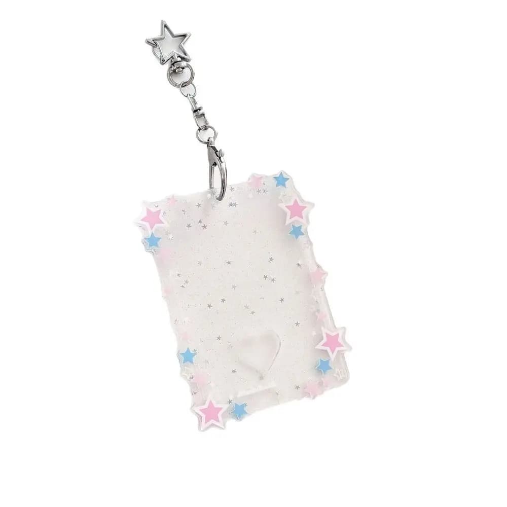 Creative 3 inch Photocard Holder Acrylic Mini Keychains Gift Sparkling Stars Idol Photo Holder