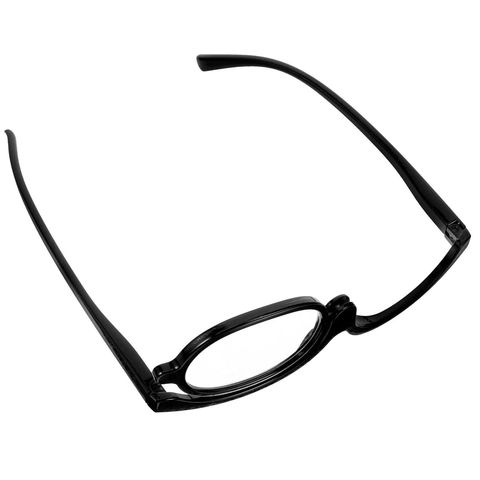 Women's Bouquet Glasses with Montatura Girevole e Lenti Ingrandenti, Design Elegant Black Gloss for Eyeliner, Mascara e Sopracciglia
