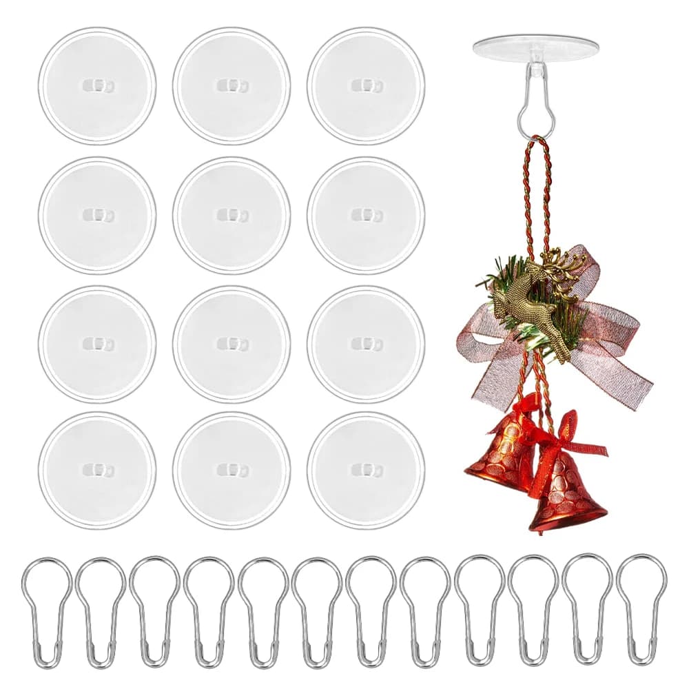 100 pezzi ornamenti natalizi appesi ganci da soffitto adesivi ganci da parete autoadesivi trasparenti luci a campana accessori mini