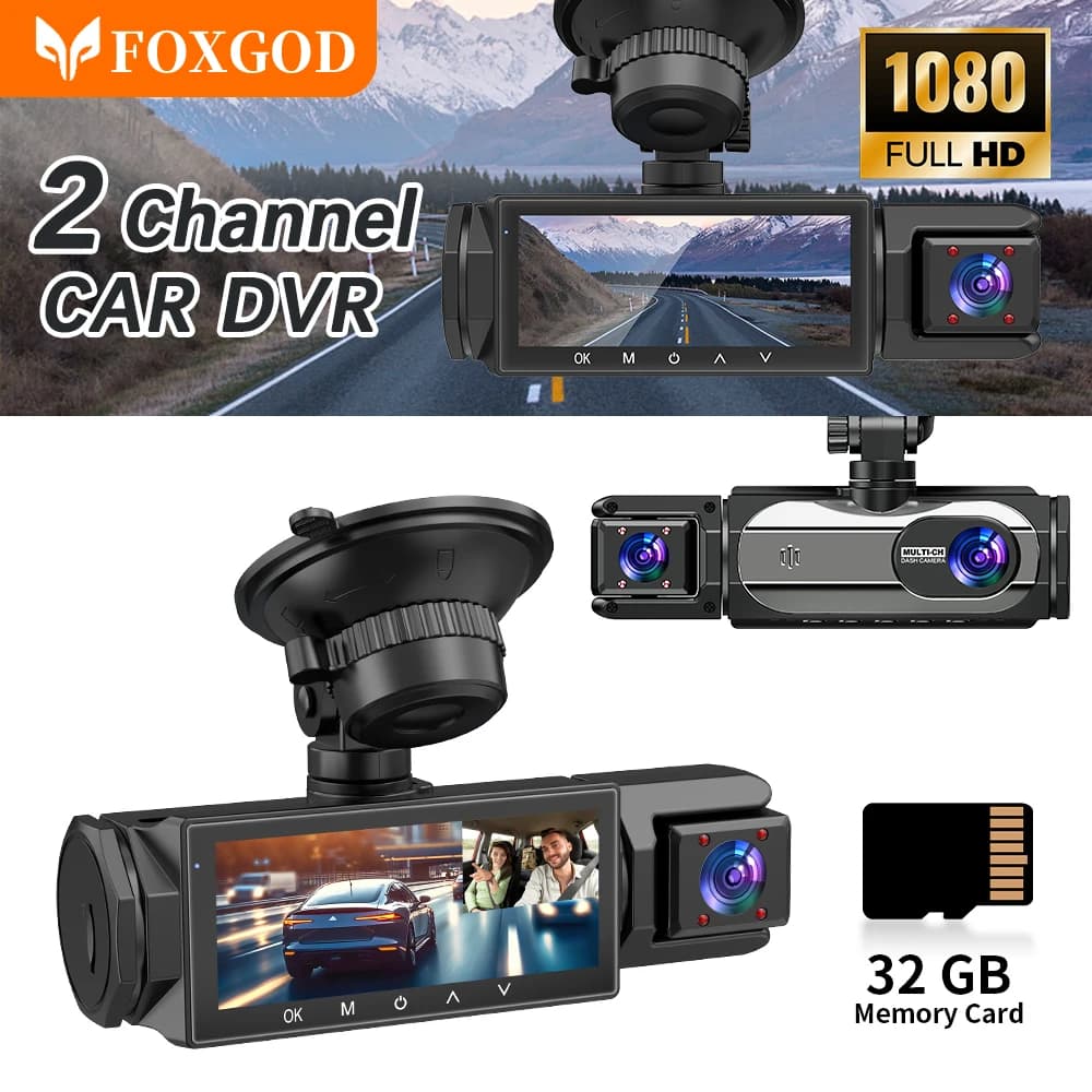 Dash Cam Dual Channel Camera for Car Camera Black Box Video Recorder 1080P Car Reverse Camera DVR for Car Accessories