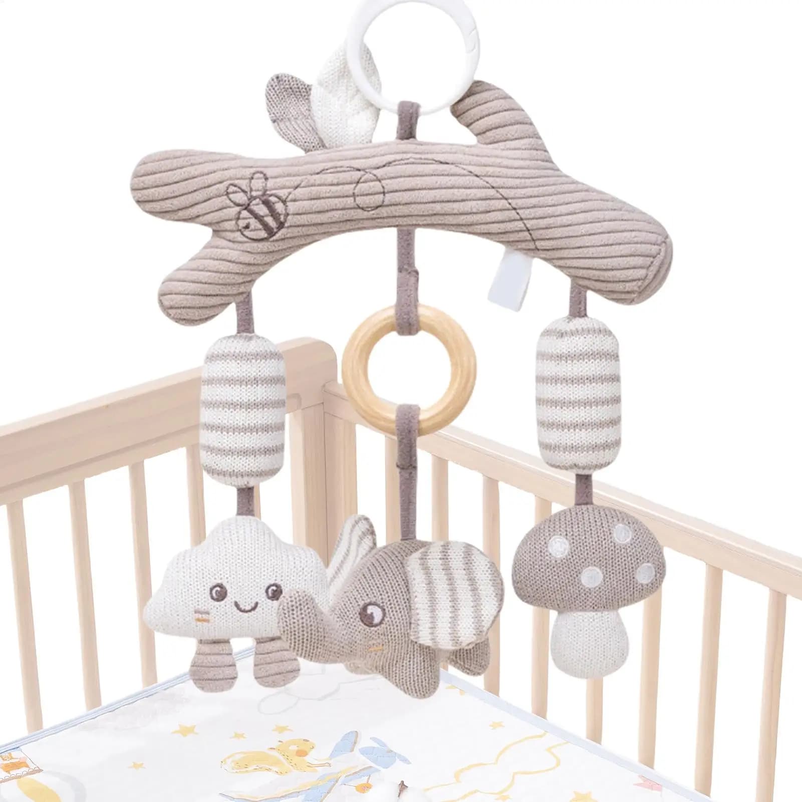 Baby Toys For Car Seat Sensory Stroller Toys Hangable Wind Chime Learning Activities For Boys Girls Cot Crib Outdoor Park Travel