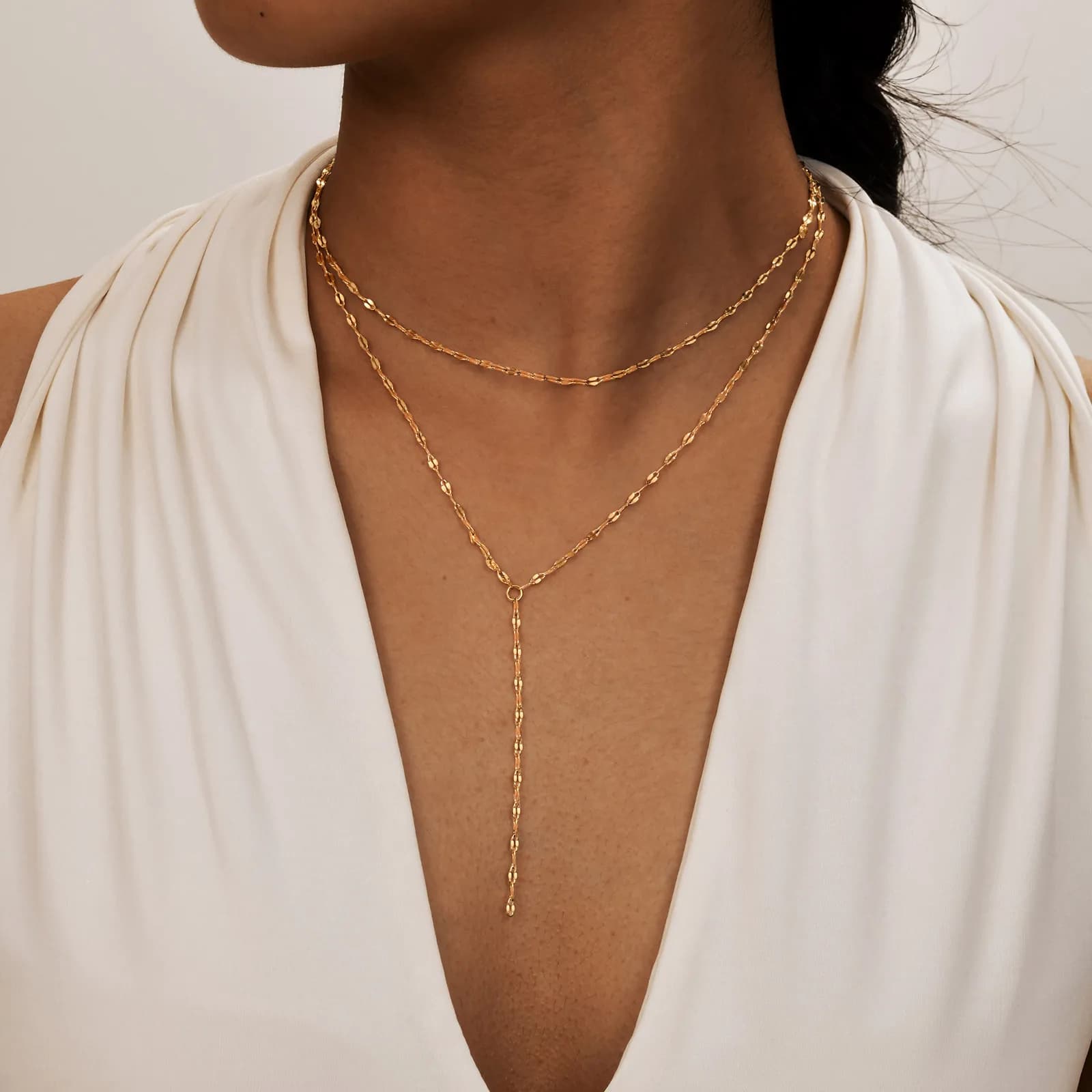 Collana a Catena in Acciaio Inox 2026, Collana a Doppio Strato con Frange, Colore Oro, Choker alla Moda, Set di Collane Lunghe per Donne