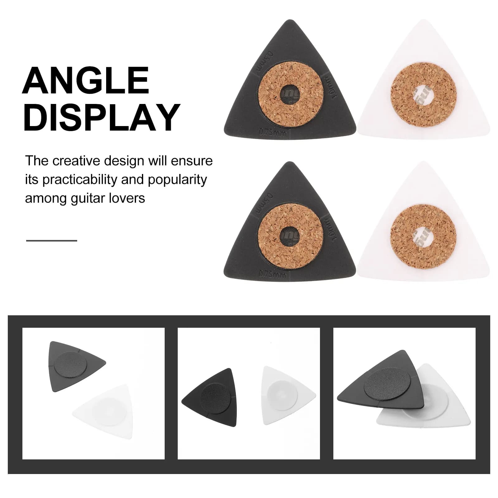 1Set Stylish Triangle Guitar Picks Made of Premium Material Long Wear Life Excellent Tactile Feedback Ideal for Practice