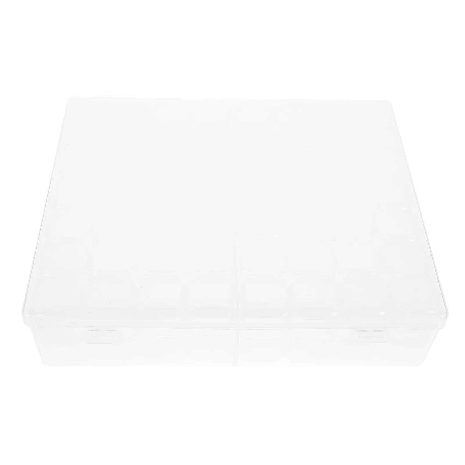 Scatola portaoggetti multigrid per attrezzi da manicure, organizer trasparente per gioielli e strass, contenitore per punte per unghie