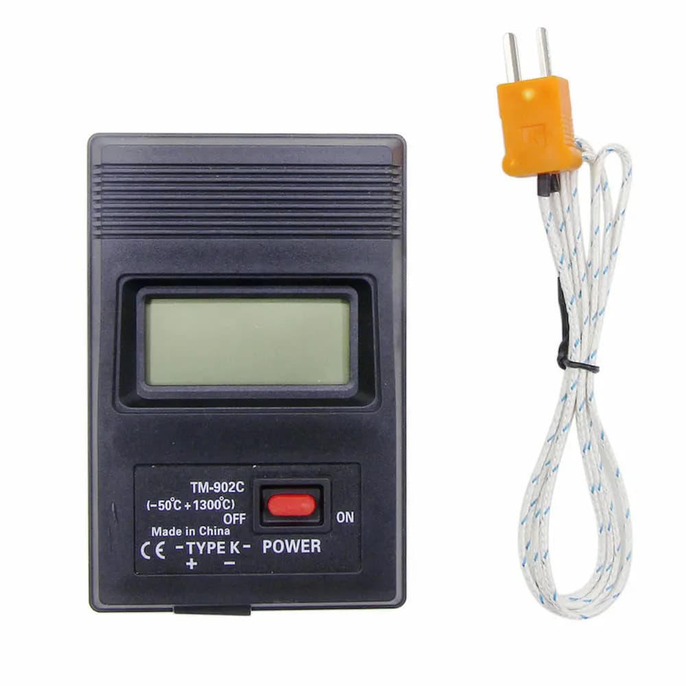 TM-902C Termometro rilevatore di temperatura LCD digitale tipo K nero Termodetector industriale + sonda termocoppia