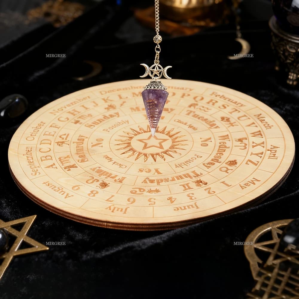 Pendolo spirito di cristallo da 2 pezzi con set di piastre per divinazione, utilizzato per la realizzazione di decisioni, la guida intuitiva e i rituali spirituali