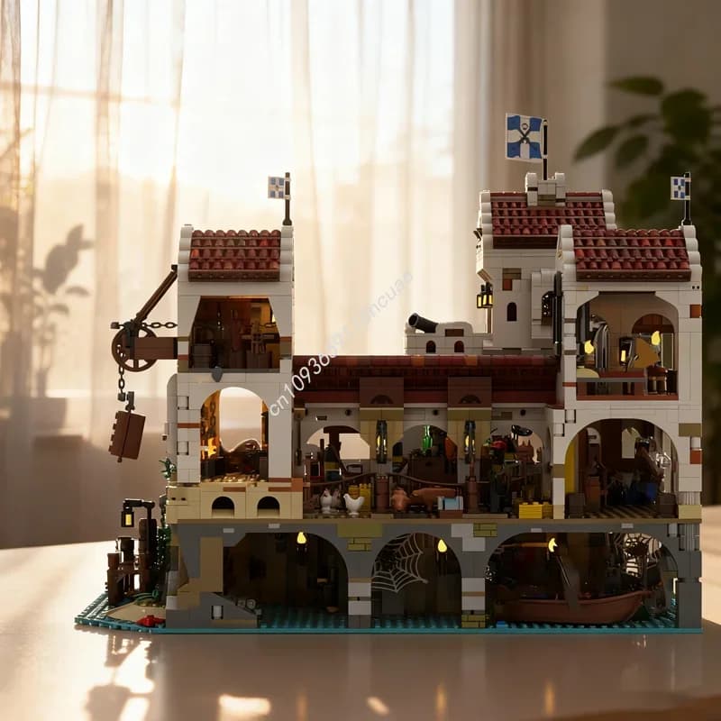 4982pcs MOC Eldorado Fortezza Pirati Modello Building Blocks Costruzione Idea FAI DA TE Giocattolo Educazione Mattoni Regali Di Natale Di Compleanno