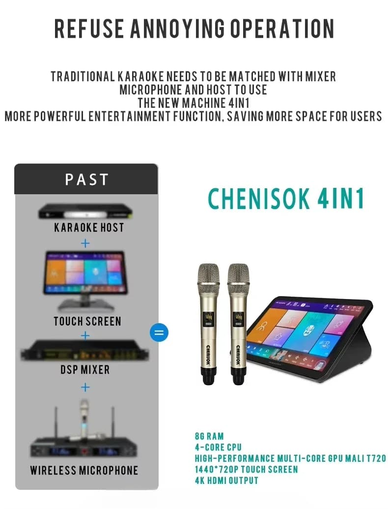 Gold Seller Nuovo 2025 InAndOn Ultimo Modello 18.5 5-in-1 4T Lettore Musicale Karaoke Professionale Portatile Macchina Durevole per Home Theater e Feste