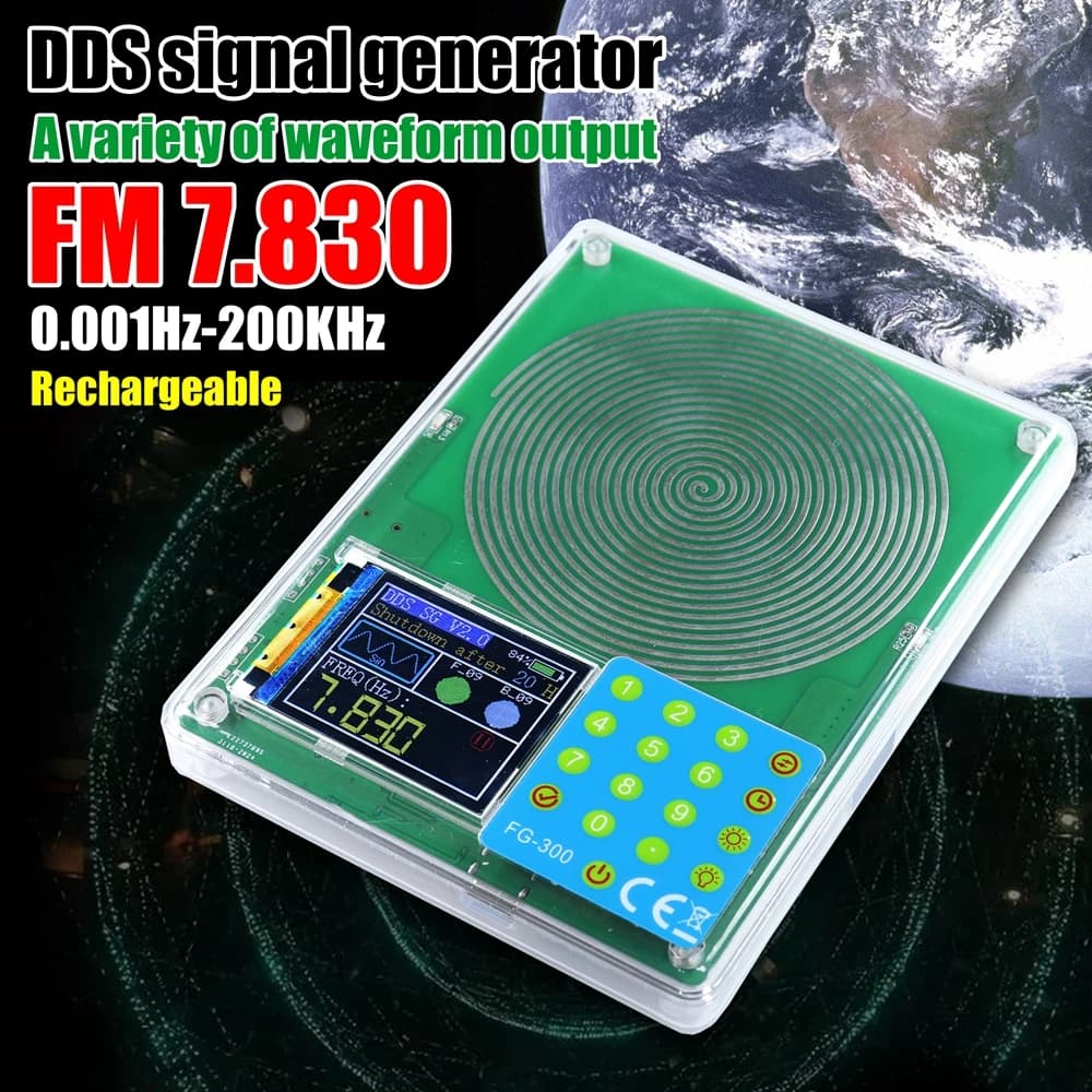 FG-300 Generatore di segnale portatile regolabile 0,001 Hz-200 kHz 7,83 HZ Generatore di onde di impulsi a frequenza ultrabassa con risonanza Schumann