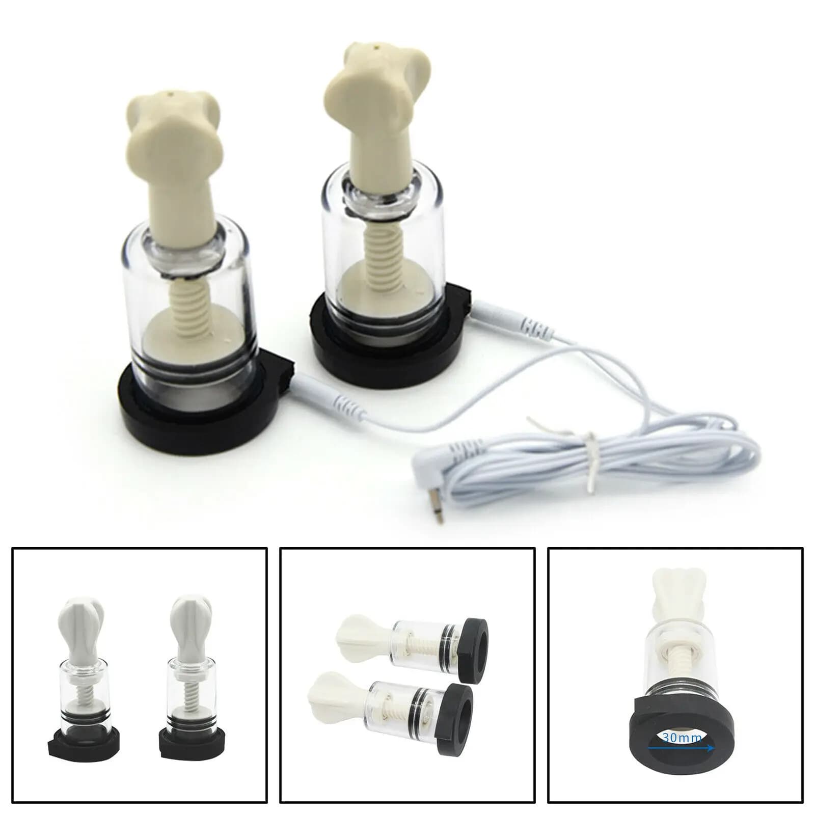 Sucker Pump Massager Electro Shock Nipple Clamps Sex Toys Electric Shock Vacuum Breast Enhancer Clitoris /Nipple Stimulation