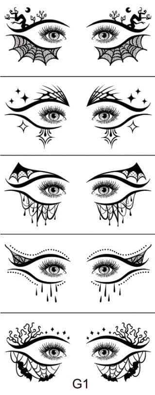 10pcs Halloween Eye Makeup Stickers, Waterproof and Removable Eyeshadow Replacement Kit, Halloween Party Supplies, Pumpkin Spide