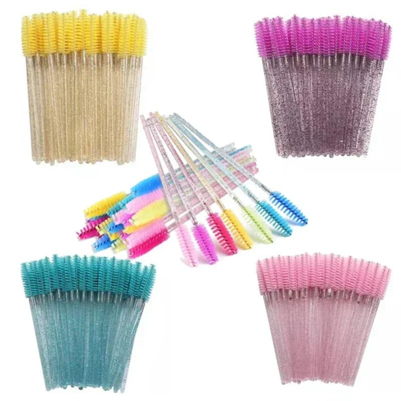 100PCS Spazzola per ciglia usa e getta Bacchetta per trucco Ciglia Grooming Sopracciglio Ciglia Strumenti di bellezza Spazzola per ciglia usa e getta