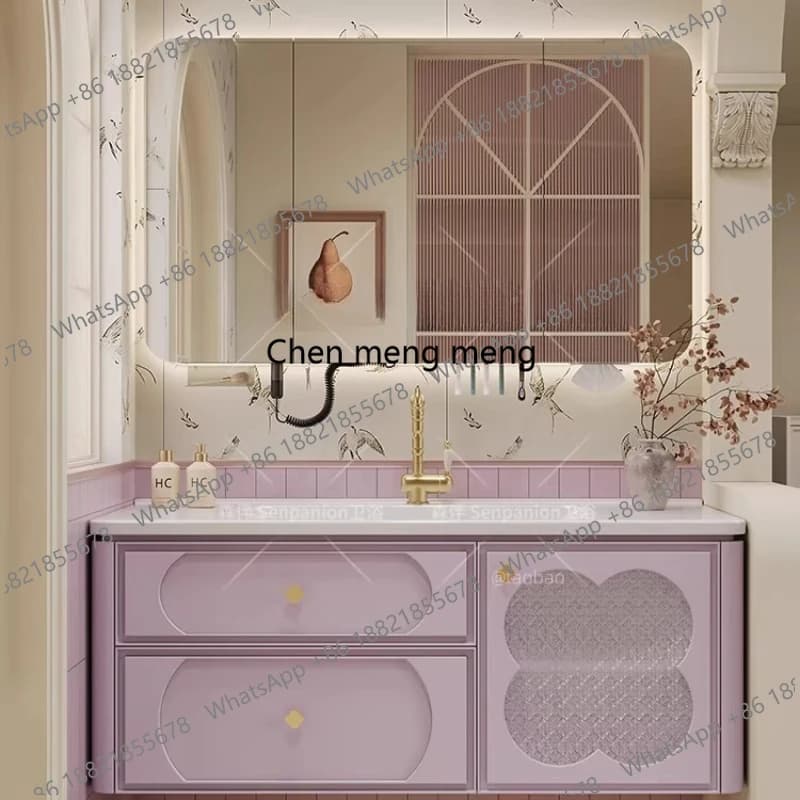 Mobiletto da Bagno con Specchio, Montaggio a Parete, Stile Semplice, Armadio Naturale per Bagno, Arredamento