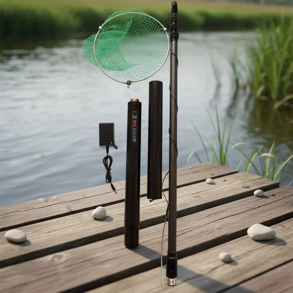 Factory Wholesale 24V Hot Folding & Telescopic Integrated Net Rod CNC Plastic Landing Net Fishing Gear Electric Fishing Net-HDF