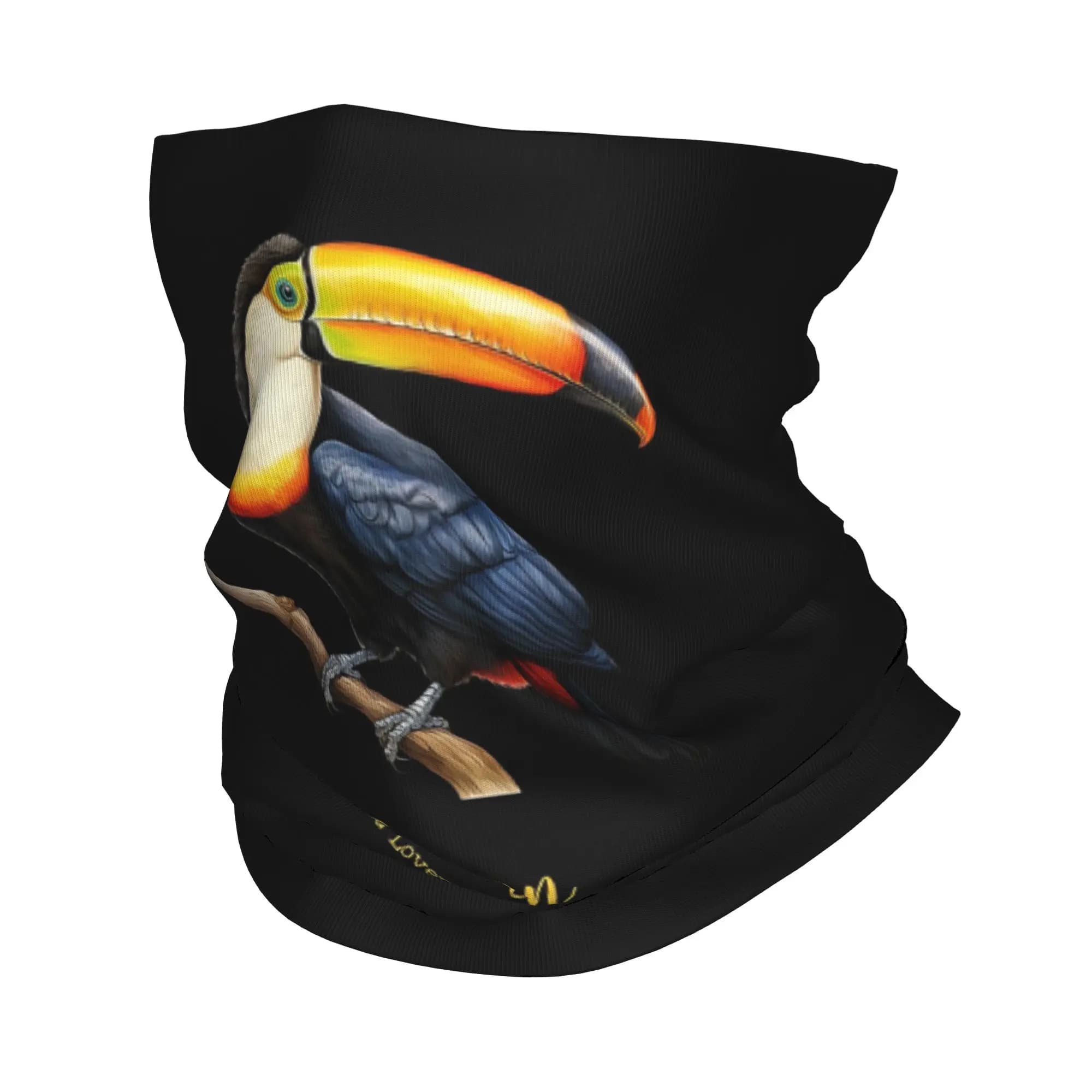 Bandana con stampa di un uccello tucano, sciarpa avvolgente multifunzione, maschera per il viso, per correre, per uomo, donna, adulto